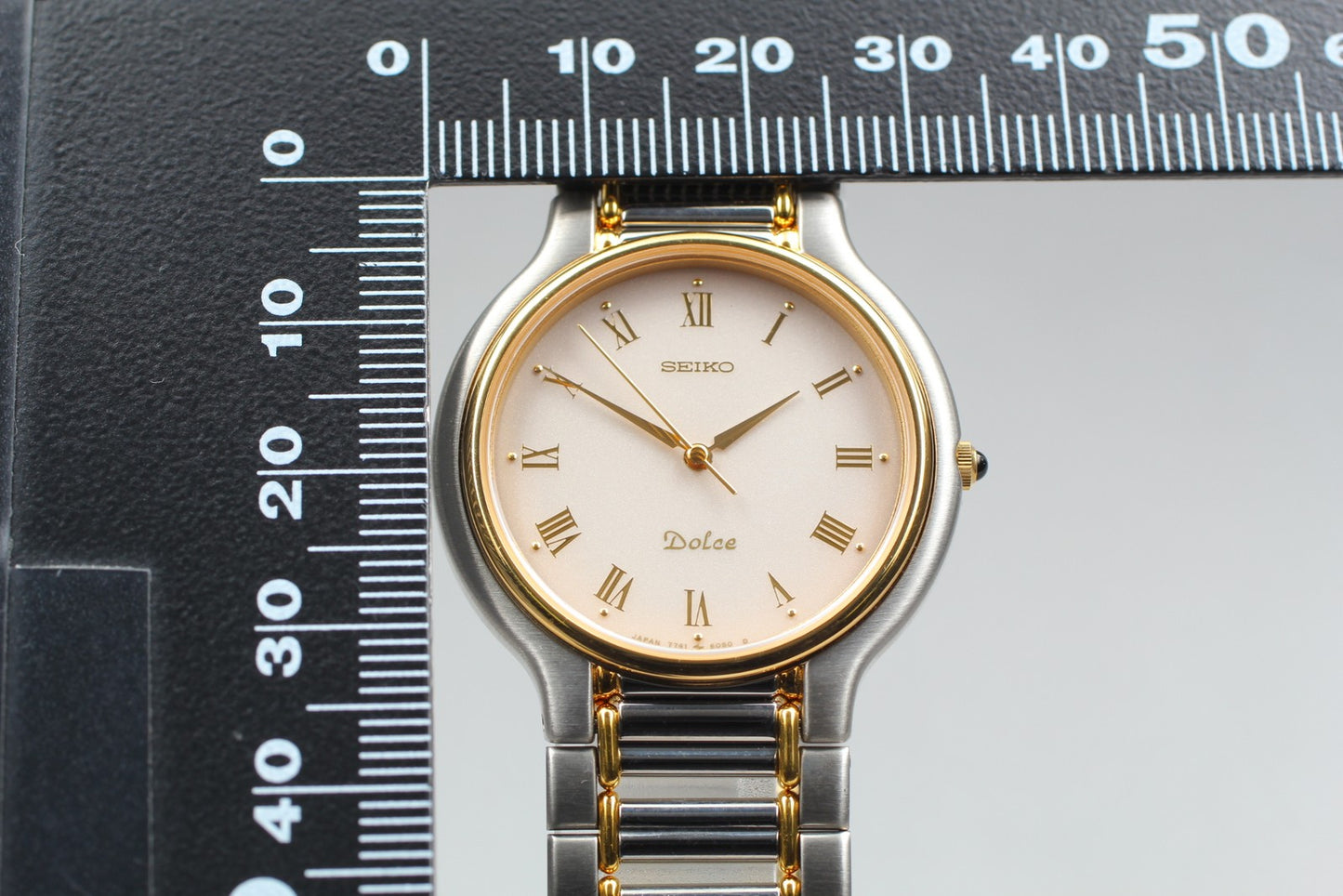 Near MINT / SEIKO Dolce 7741-6050 Two-Tone Bracelet Quartz Mens Watch From JAPAN