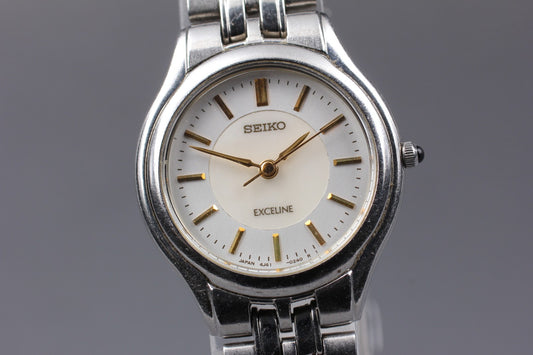 1993年製 [ほぼ新品] セイコー エクセリーヌ 4J41-0030 ブレスレット クォーツ レディース腕時計 日本製