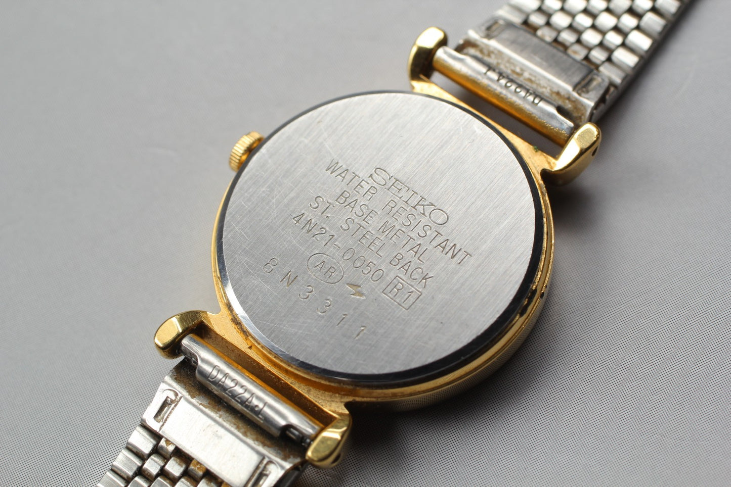 Vtg.1988[Near MINT] SEIKO 4N21-0050 22mm Gold Bracelet Quartz Ladies Watch JAPAN