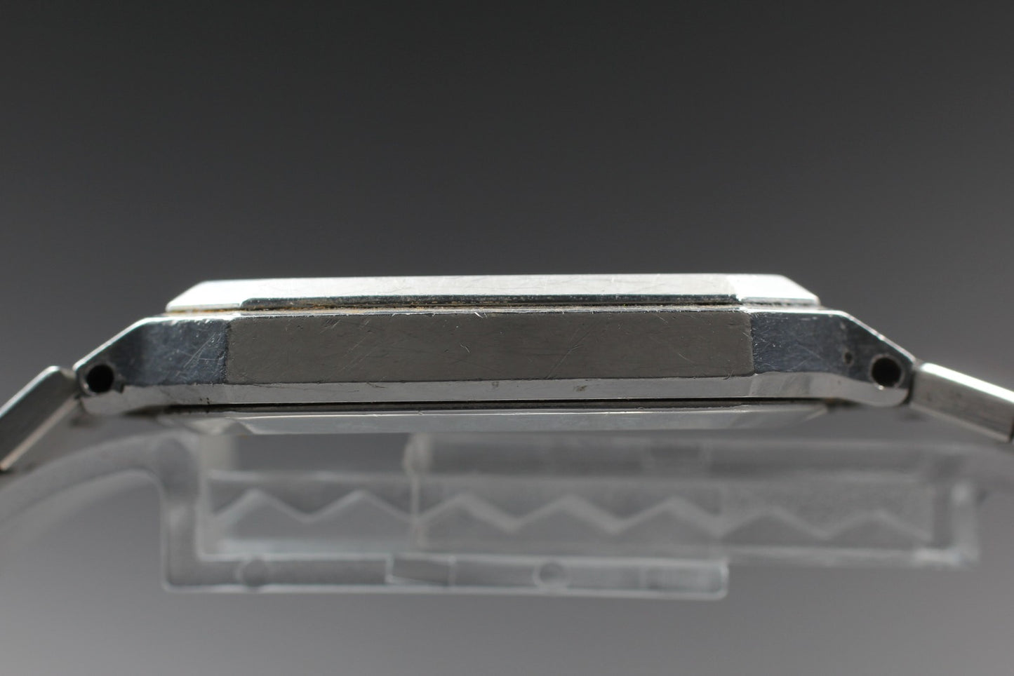 Vtg.1990 [N MINT] SEIKO 9441-5010 Tank Silver Twin Quartz Men's Watch From JAPAN