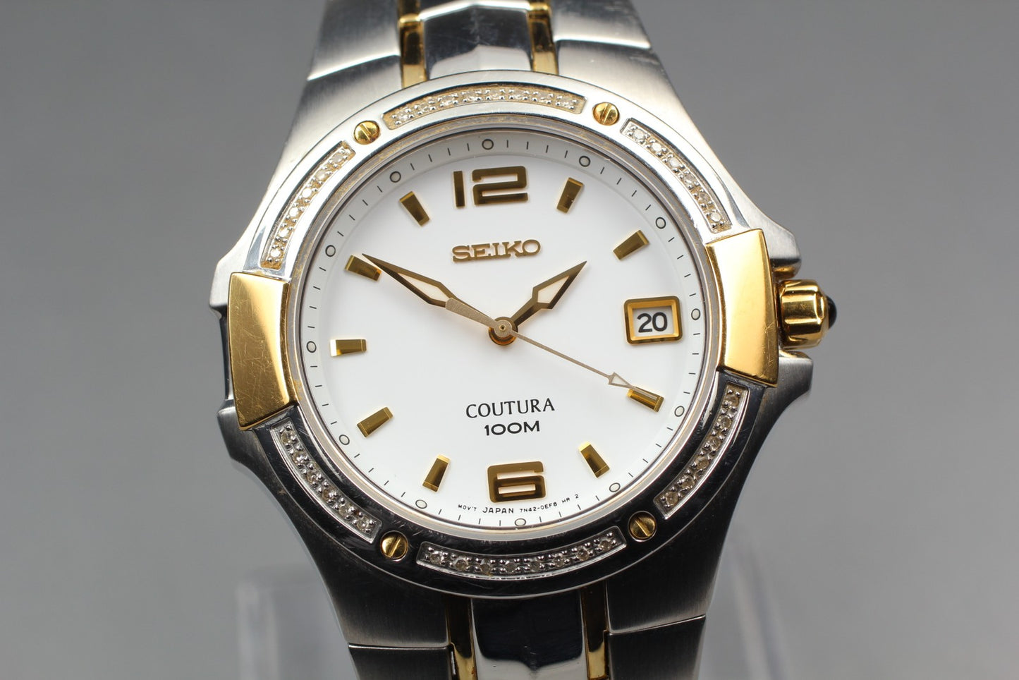Vtg.1987[N MINT] Rare SEIKO COUTURA 7N42-0DK0 100m Day Quartz Men's Watch JAPAN