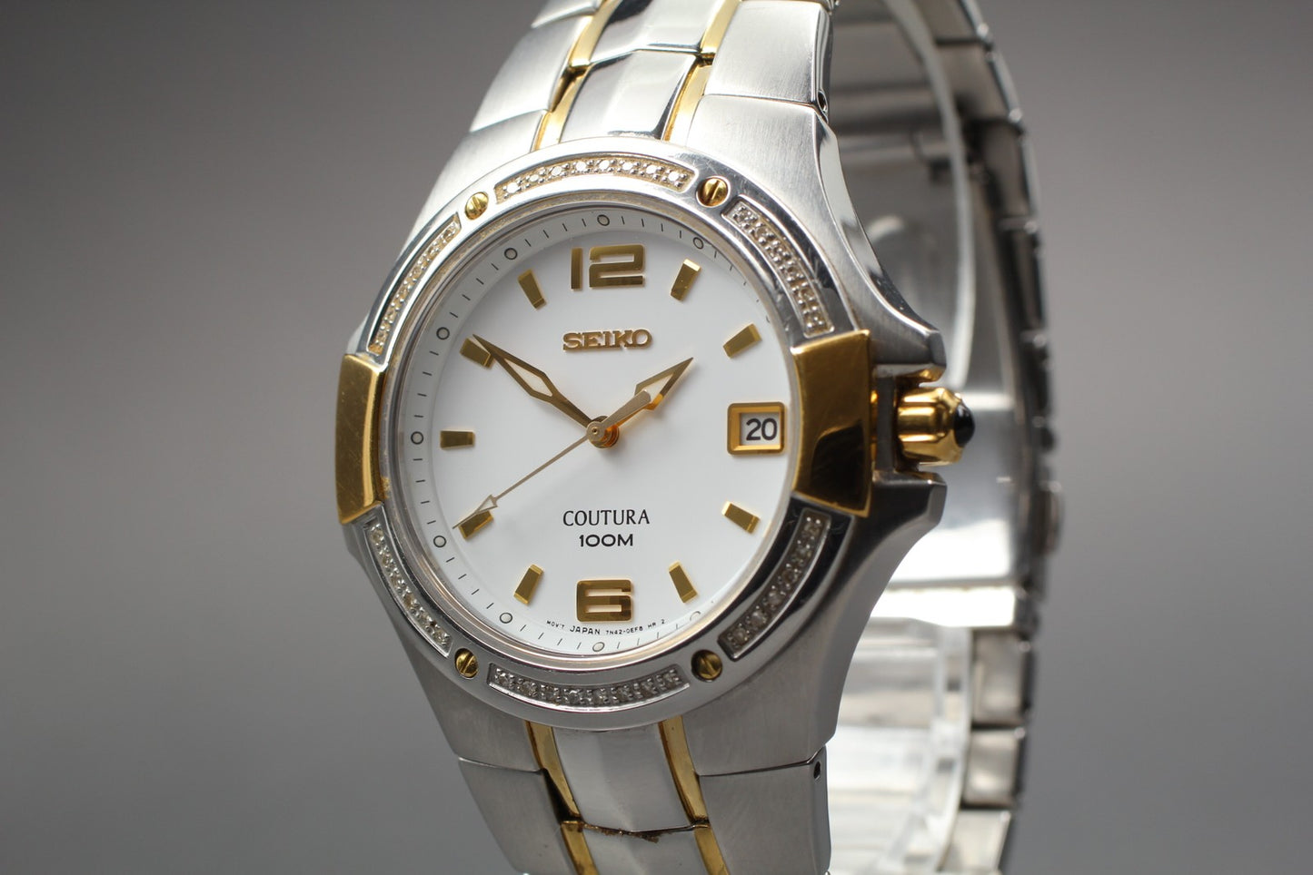 Vtg.1987[N MINT] Rare SEIKO COUTURA 7N42-0DK0 100m Day Quartz Men's Watch JAPAN