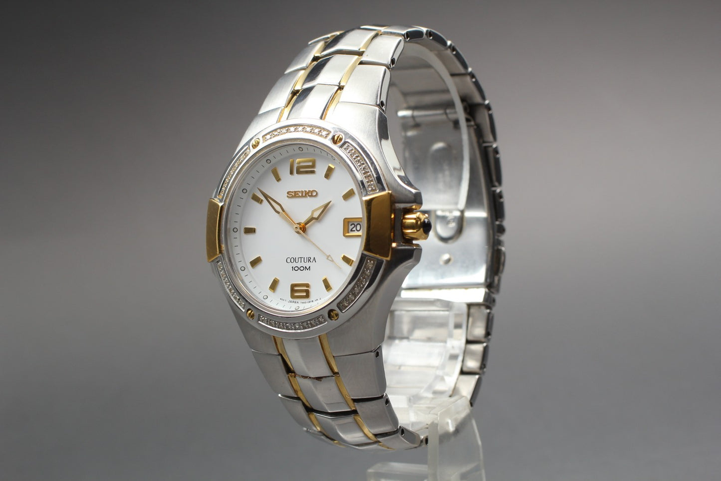 Vtg.1987[N MINT] Rare SEIKO COUTURA 7N42-0DK0 100m Day Quartz Men's Watch JAPAN