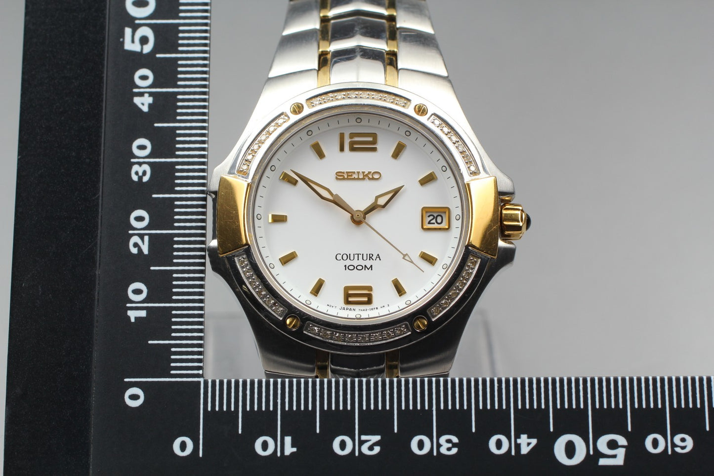 Vtg.1987[N MINT] Rare SEIKO COUTURA 7N42-0DK0 100m Day Quartz Men's Watch JAPAN