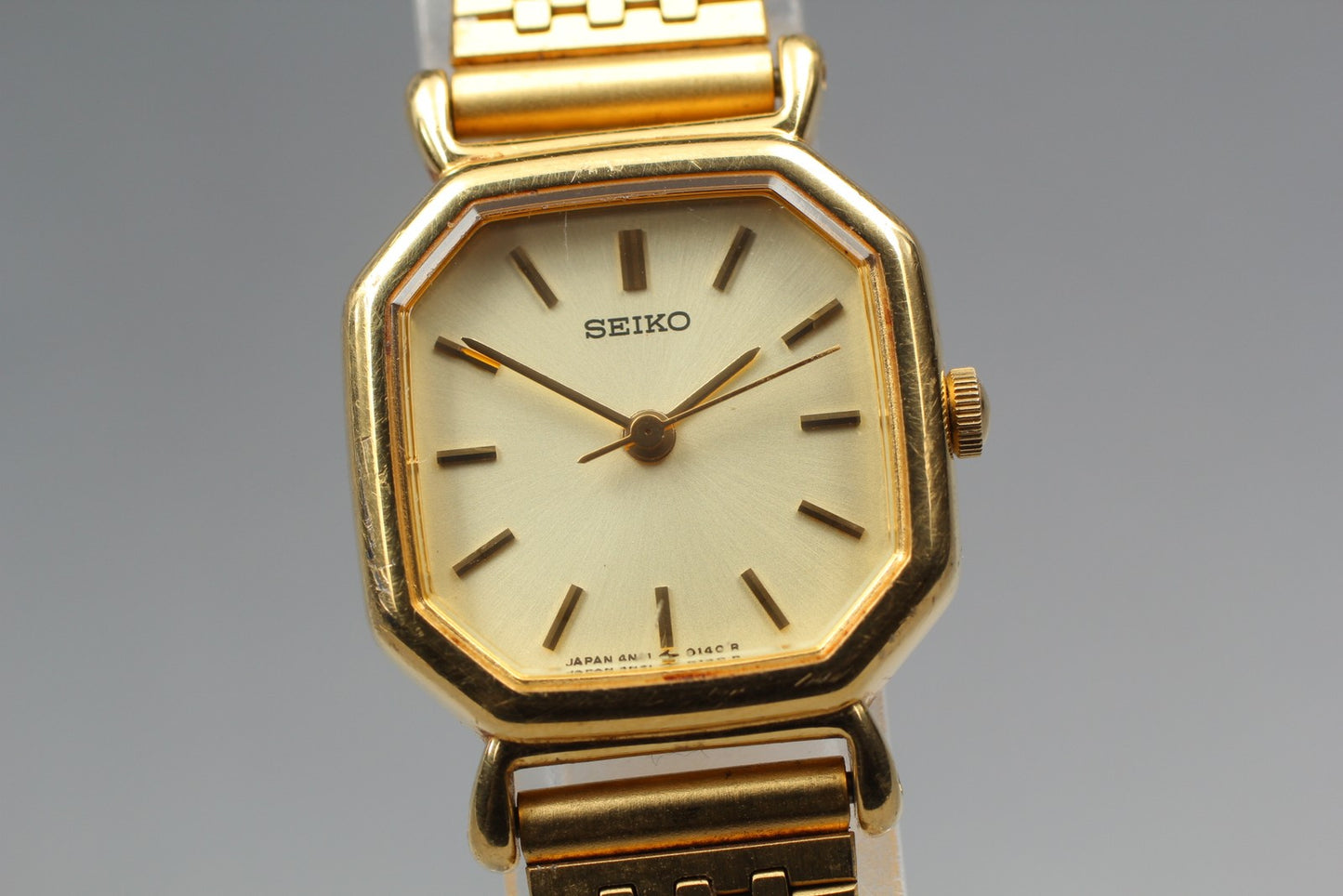 Vtg.1990 [Near MINT] SEIKO 4N21-5022 20mm Bracelet Quartz Ladies Watch JAPAN