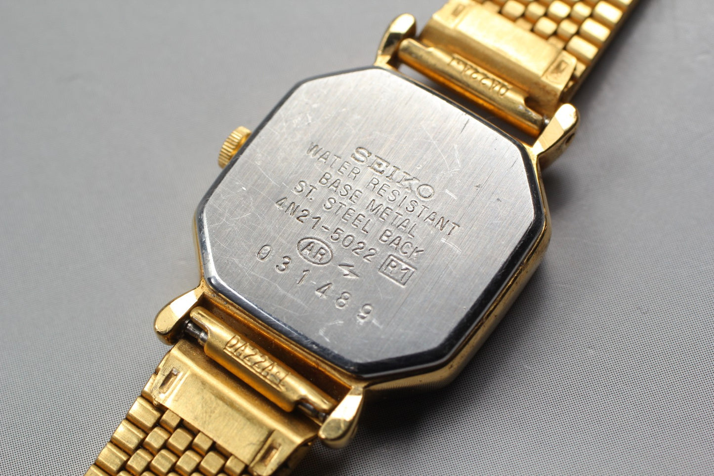 Vtg.1990 [Near MINT] SEIKO 4N21-5022 20mm Bracelet Quartz Ladies Watch JAPAN