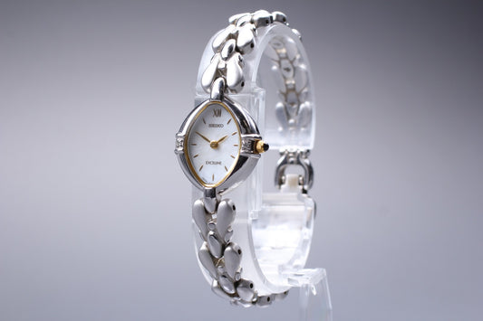 Vin.1988 [N MINT] Seiko Exceline 1F20-6B60 20mm Silver Quartz Men's Watch JAPAN