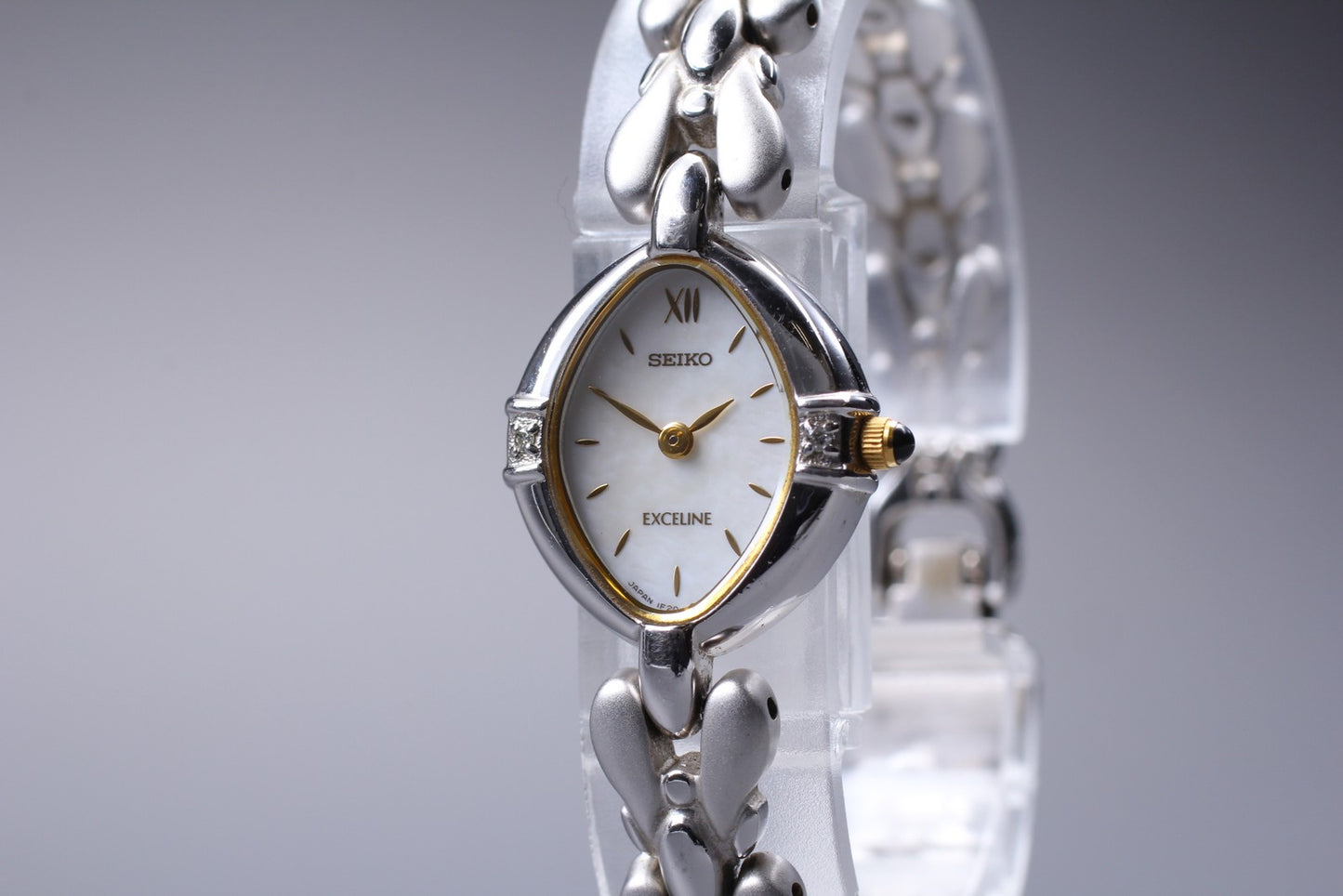 Vin.1988 [N MINT] Seiko Exceline 1F20-6B60 20mm Silver Quartz Men's Watch JAPAN