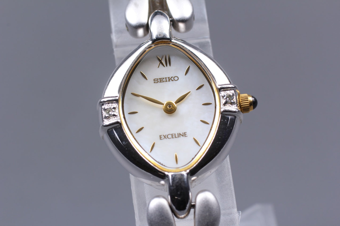 Vin.1988 [N MINT] Seiko Exceline 1F20-6B60 20mm Silver Quartz Men's Watch JAPAN