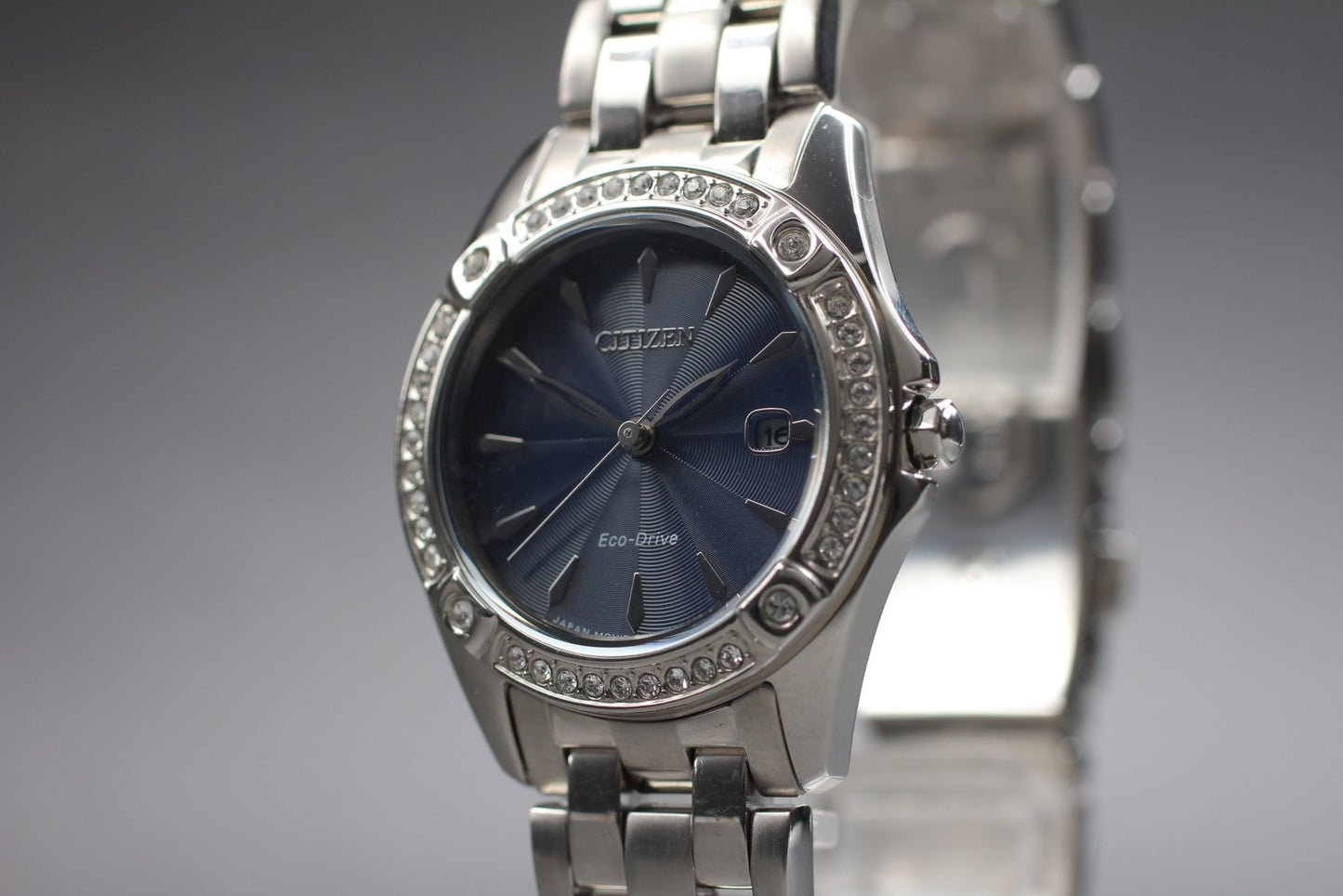 Vtg.[N MINT] CITIZEN Eco-Drive E011-S104106 Daia Day/Date Ladies Watch JAPAN