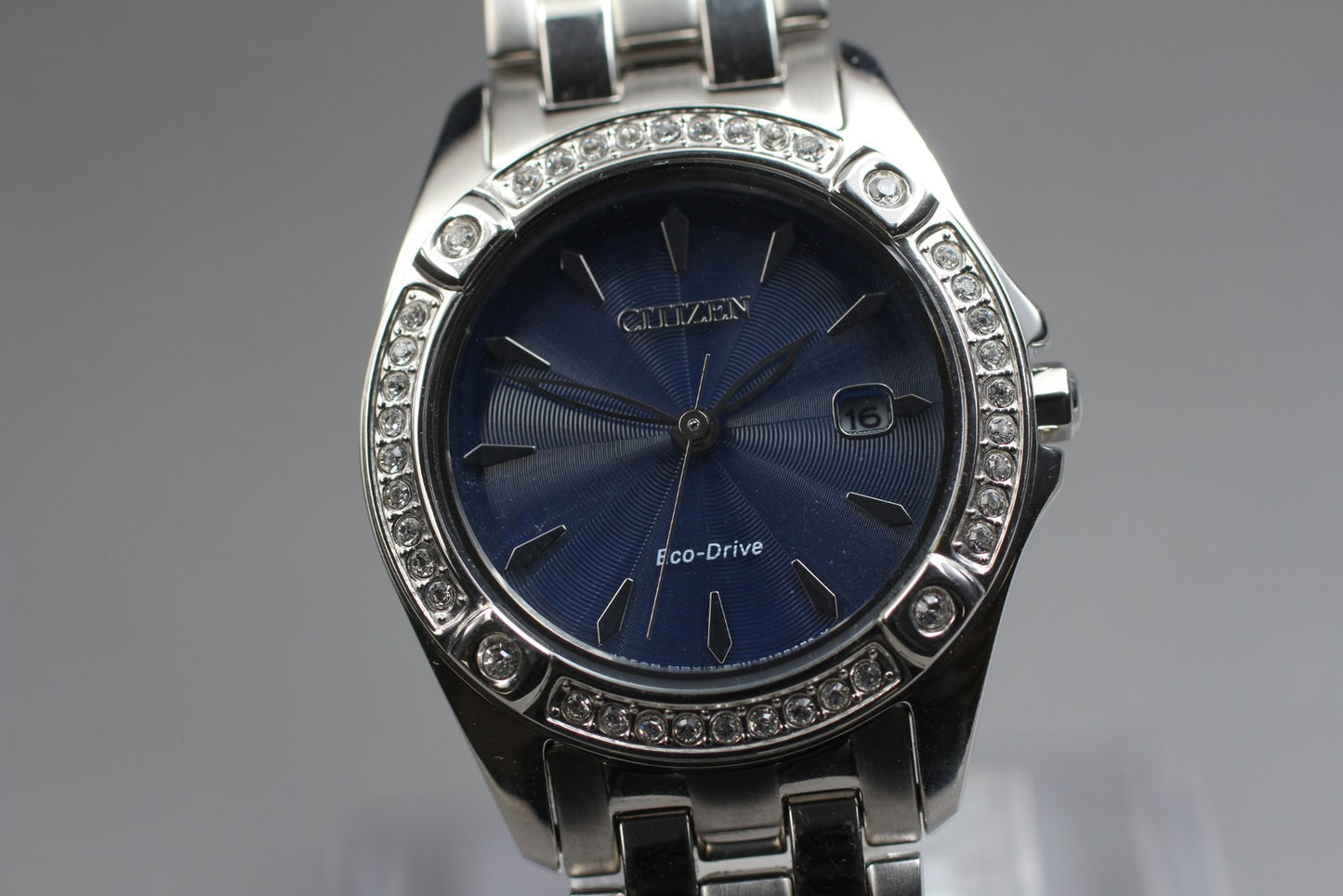 Vtg.[N MINT] CITIZEN Eco-Drive E011-S104106 Daia Day/Date Ladies Watch JAPAN