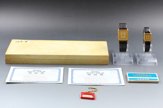 Vtg.[N MINT w/ Box] SEIKO Chariot 9521-5040 7321-5040 Quartz Pair Watch JAPAN