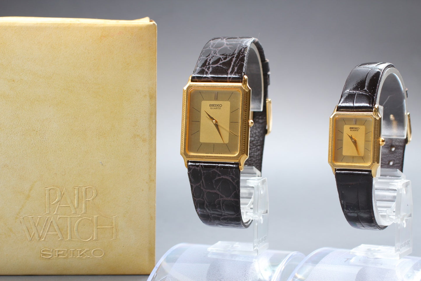 Vtg.[N MINT w/ Box] SEIKO Chariot 9521-5040 7321-5040 Quartz Pair Watch JAPAN