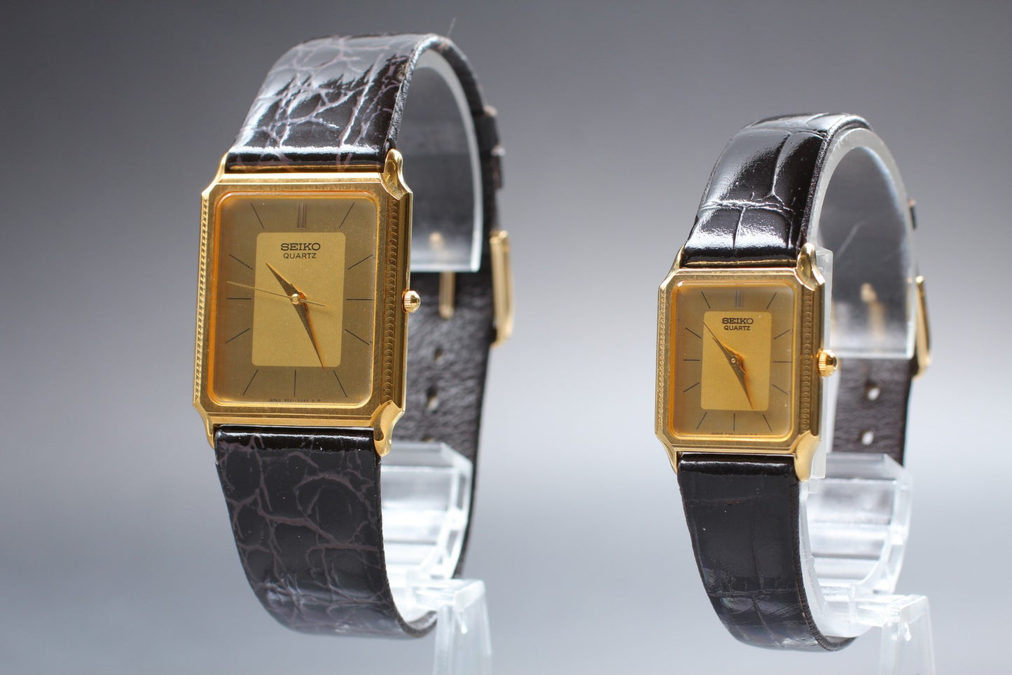 Vtg.[N MINT w/ Box] SEIKO Chariot 9521-5040 7321-5040 Quartz Pair Watch JAPAN