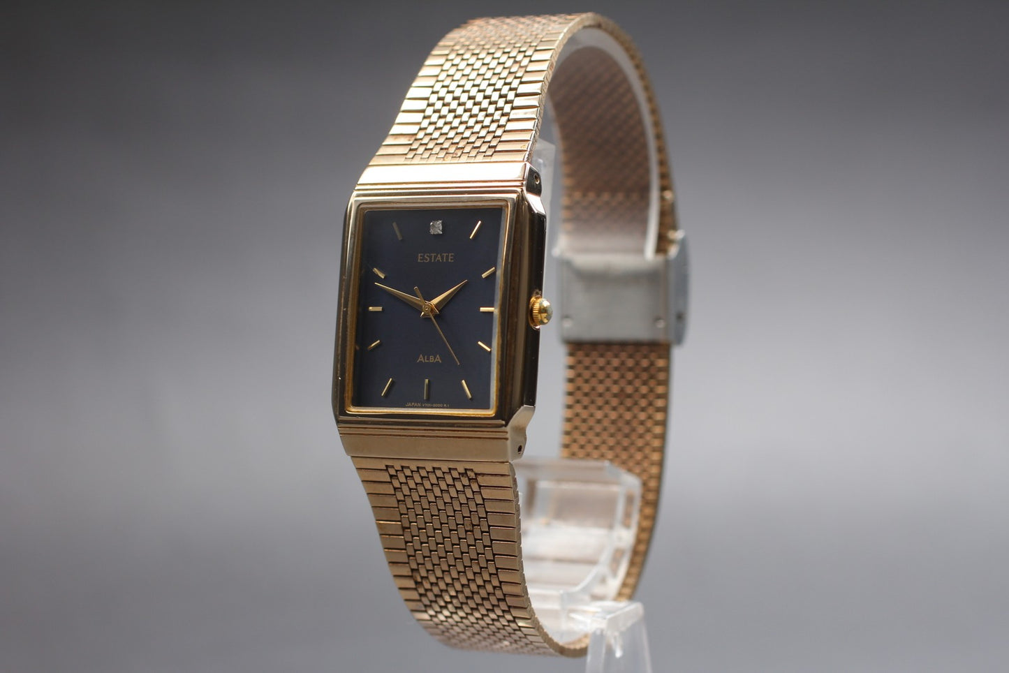 Vtg.1988[N MINT] SEIKO ALBA ESTATE V701-5000 Tank Quartz Men's Watch From JAPAN