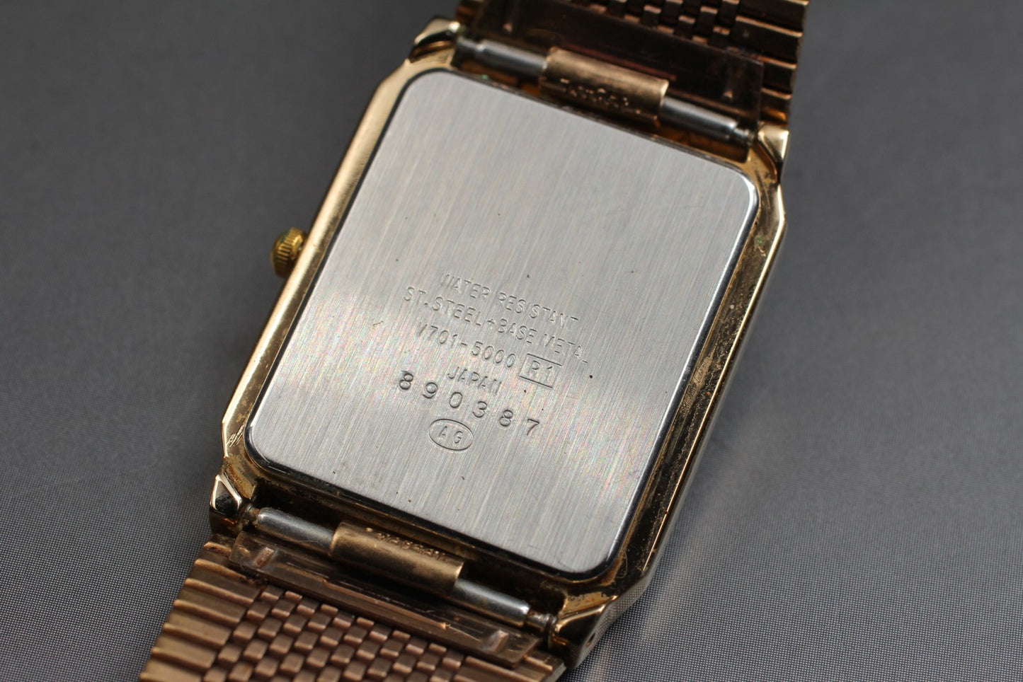 Vtg.1988[N MINT] SEIKO ALBA ESTATE V701-5000 Tank Quartz Men's Watch From JAPAN