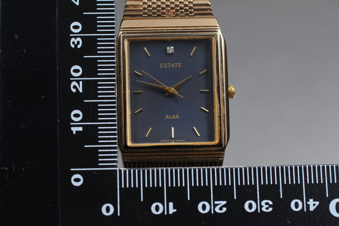 Vtg.1988[N MINT] SEIKO ALBA ESTATE V701-5000 Tank Quartz Men's Watch From JAPAN