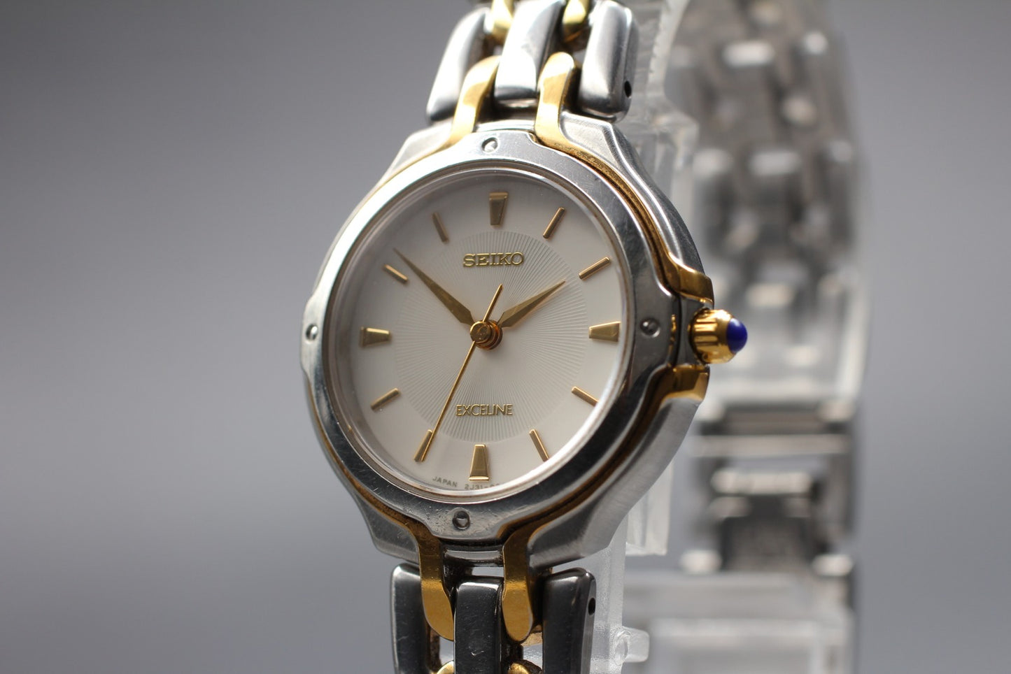 Vintage 1999 [N MINT ] SEIKO Exceline 2J31-0020 Black Silver Quartz Ladies Watch