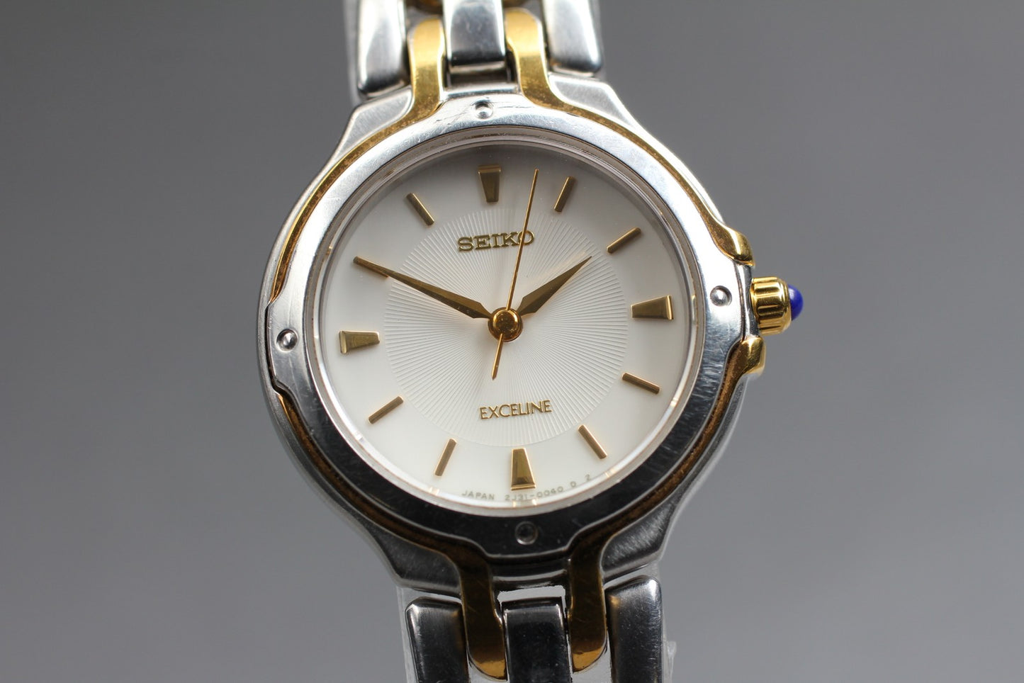 Vintage 1999 [N MINT ] SEIKO Exceline 2J31-0020 Black Silver Quartz Ladies Watch