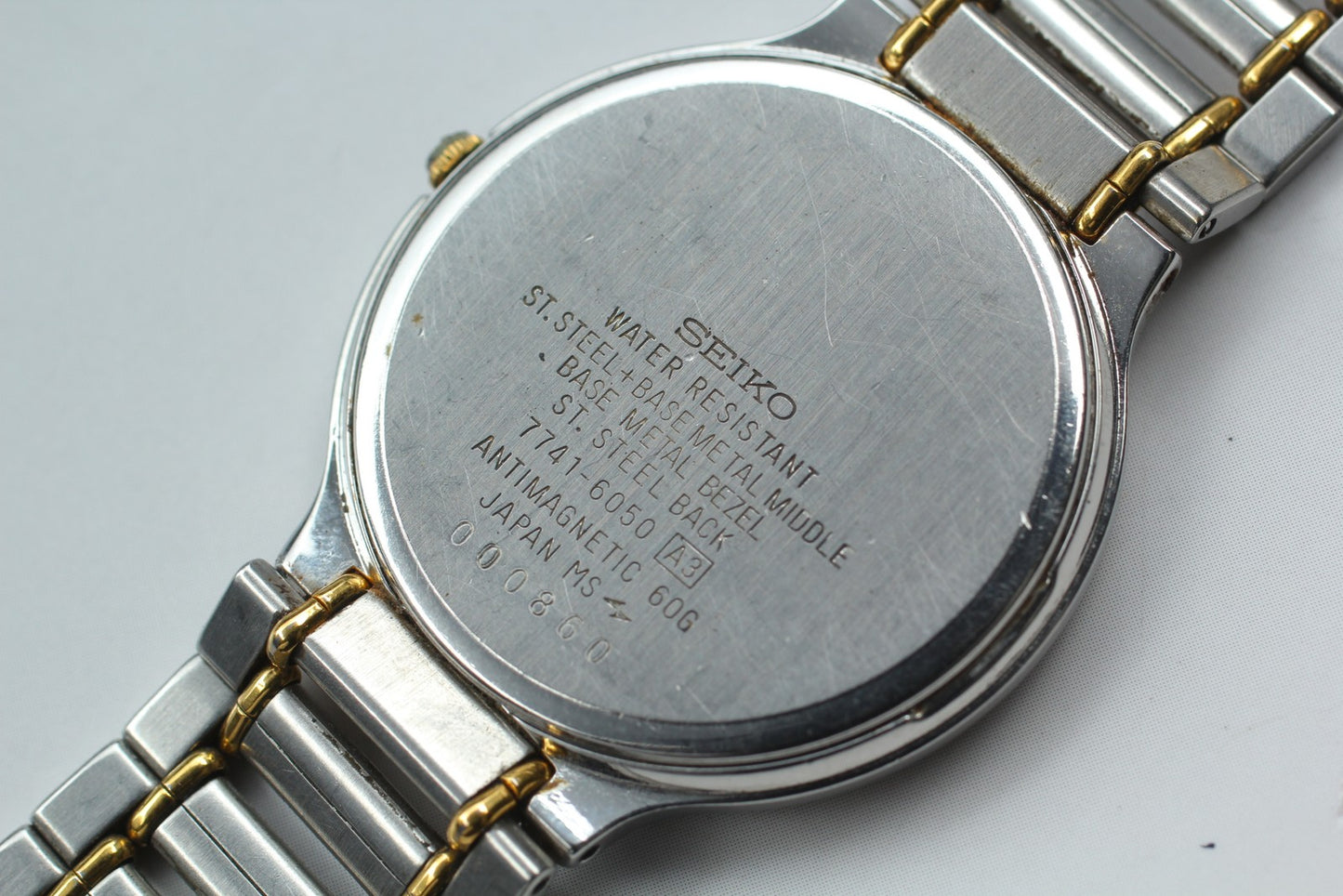 vintage 1987 [Near MINT] New batt seiko Dolce 7741-6050 Quartz Mens Watch Japan