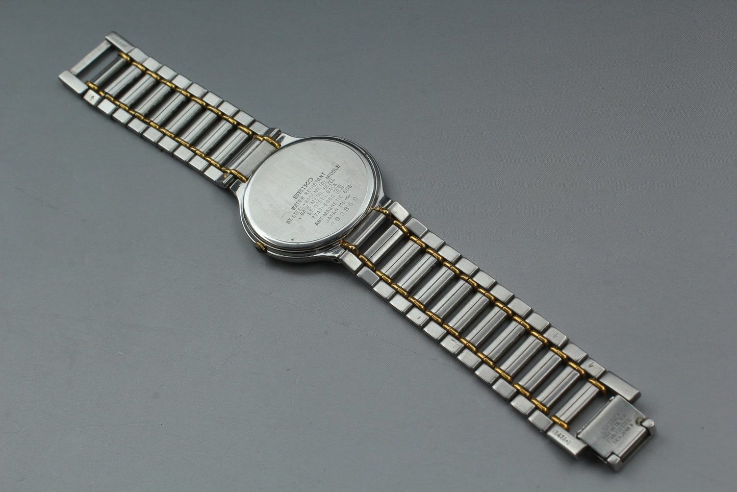 vintage 1987 [Near MINT] New batt seiko Dolce 7741-6050 Quartz Mens Watch Japan