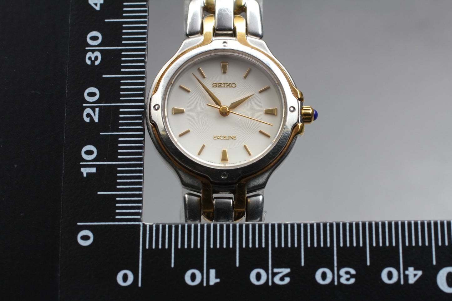 Vintage 1999 [N MINT ] SEIKO Exceline 2J31-0020 Black Silver Quartz Ladies Watch