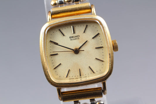 Vtg. 1981 [Exc+5 / New Batt ] SEIKO 1421-5670 bracelet Quartz Women Watch JAPAN