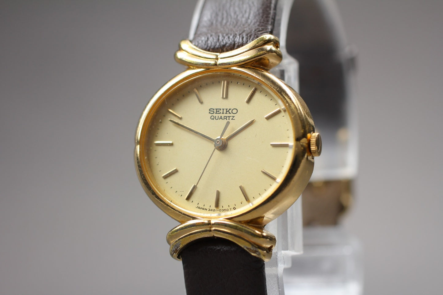 Vintage 1990 [ Exc+5 / New Batt ] SEIKO 3421-5150 Quartz Ladies Watch From JAPAN