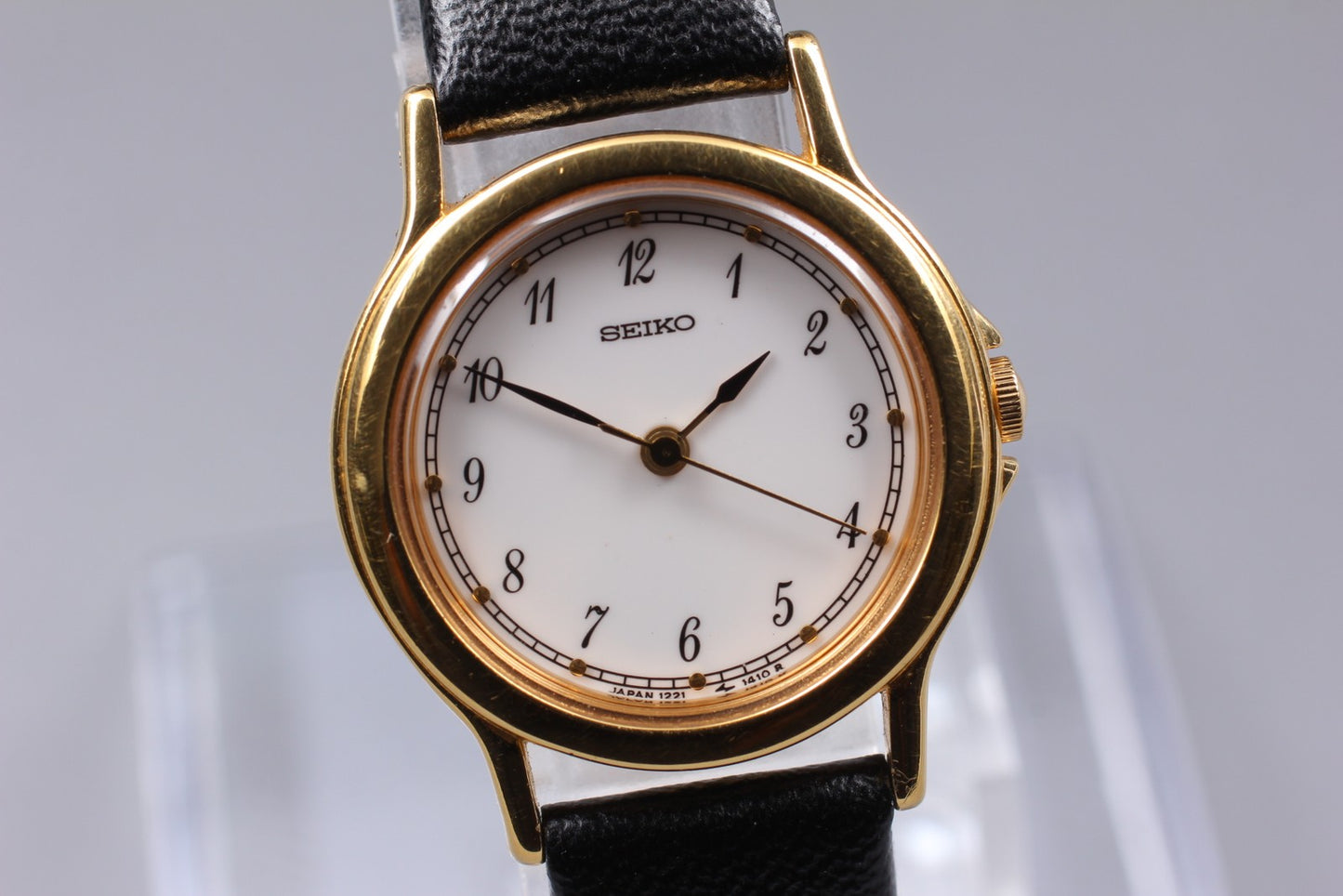 Vtg. 1988 [N MINT / New Batt] SEIKO 1221-0220 23mm Quartz Ladies Watch JAPAN