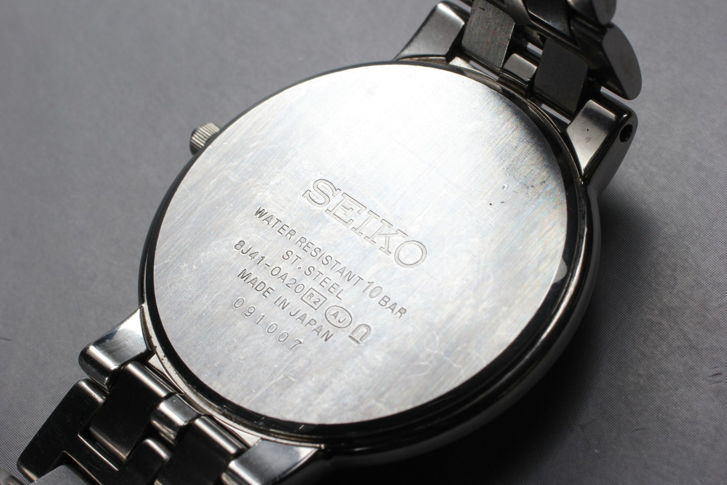 Vintage 1990 [Near MINT] Seiko Dolce 8J41-0A20 Black Quartz Men's Watch JAPAN