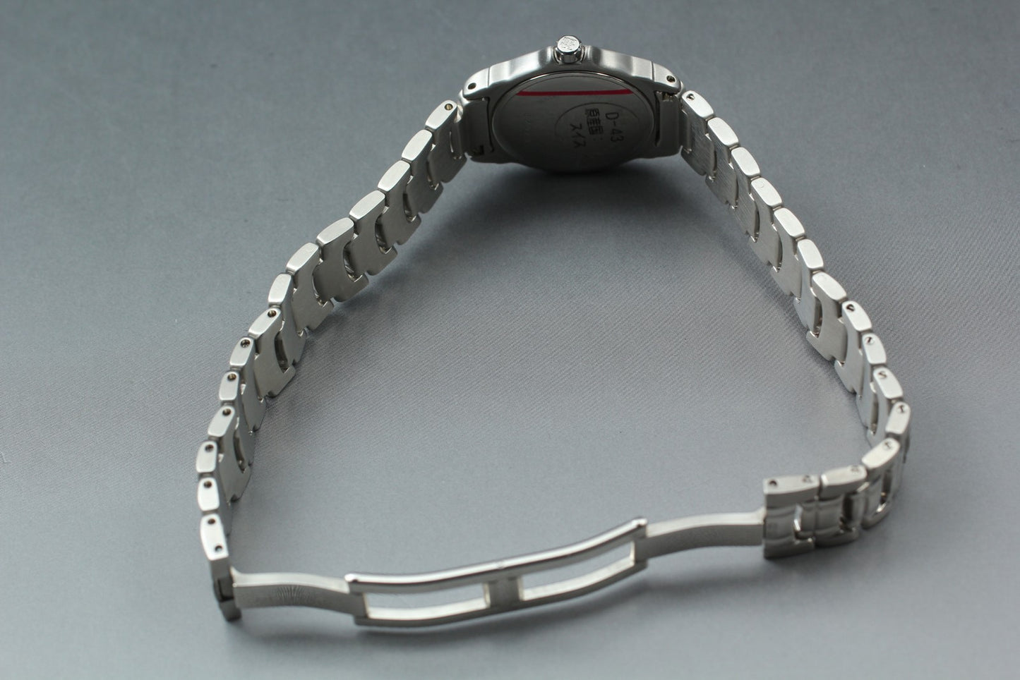 New Batt. [MINT] Givenchy Blue Roman Dial Silver Date Quartz Ladies Watch Japan