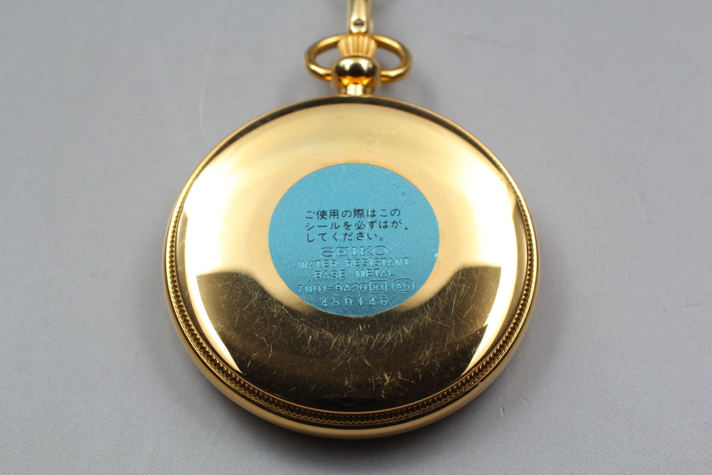 Vintage 1984 [N MINT / New Batt] SEIKO 7N01-9A20 Gold Pocket Watch From JAPAN