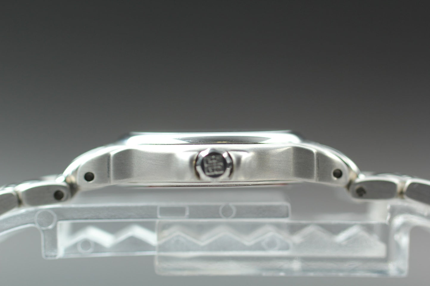 New Batt. [MINT] Givenchy Blue Roman Dial Silver Date Quartz Ladies Watch Japan