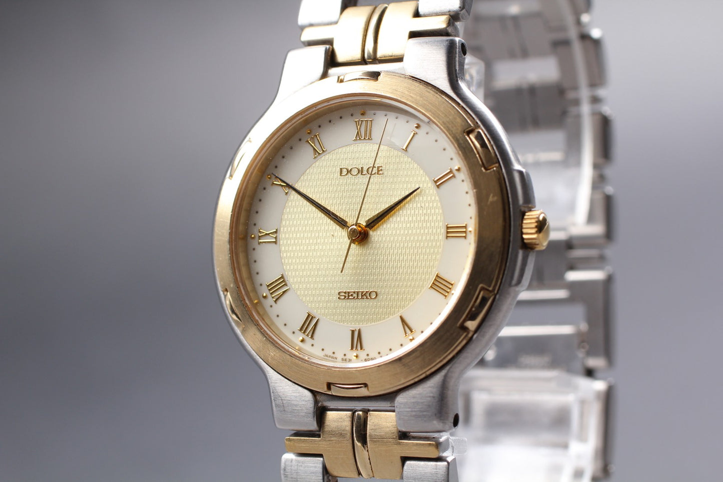 Vintage 1992 N MINT / New Batt SEIKO DOLCE 5E31-6D40 Quartz Unisex Watch JAPAN