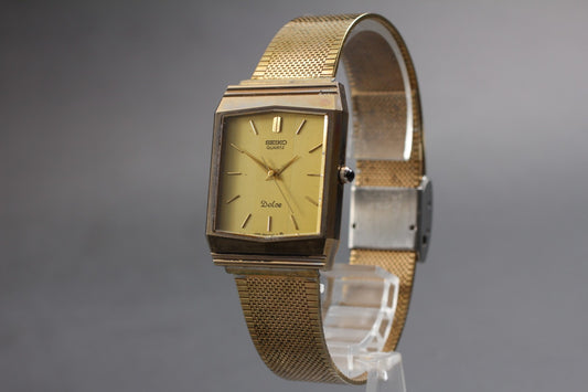 Vintage 1984 [Exc+5] SEIKO Dolce 9521-5170 Gold Dial Quartz Men’s Watch JAPAN