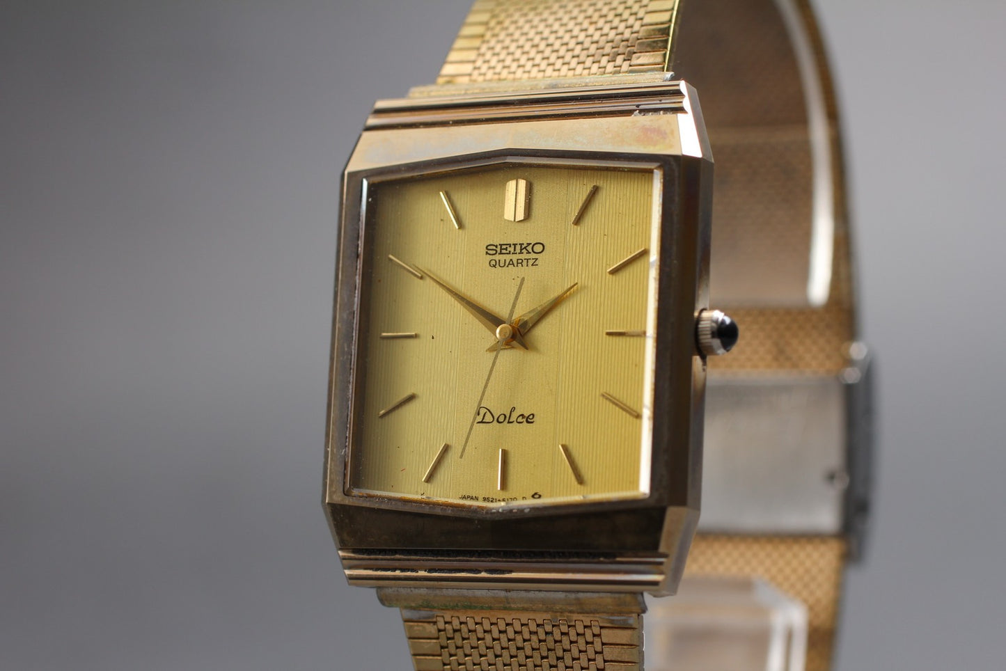 Vintage 1984 [Exc+5] SEIKO Dolce 9521-5170 Gold Dial Quartz Men’s Watch JAPAN