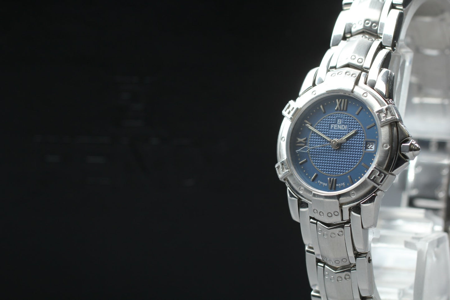 Vintage [MINT Fullset] Fendi 3500L Sapphire Glass navy Quartz Ladies Watch Japan