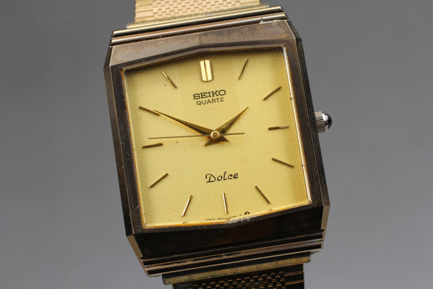 Vintage 1984 [Exc+5] SEIKO Dolce 9521-5170 Gold Dial Quartz Men’s Watch JAPAN