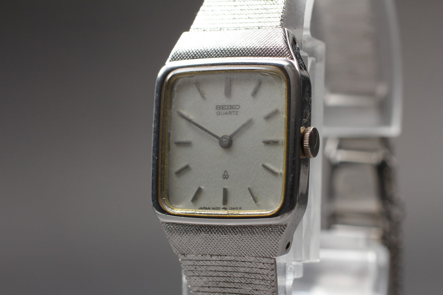 Vintage 1989 [Near MINT] NewBattery Seiko 1400-5830 Silver Bracelet Quartz JAPAN