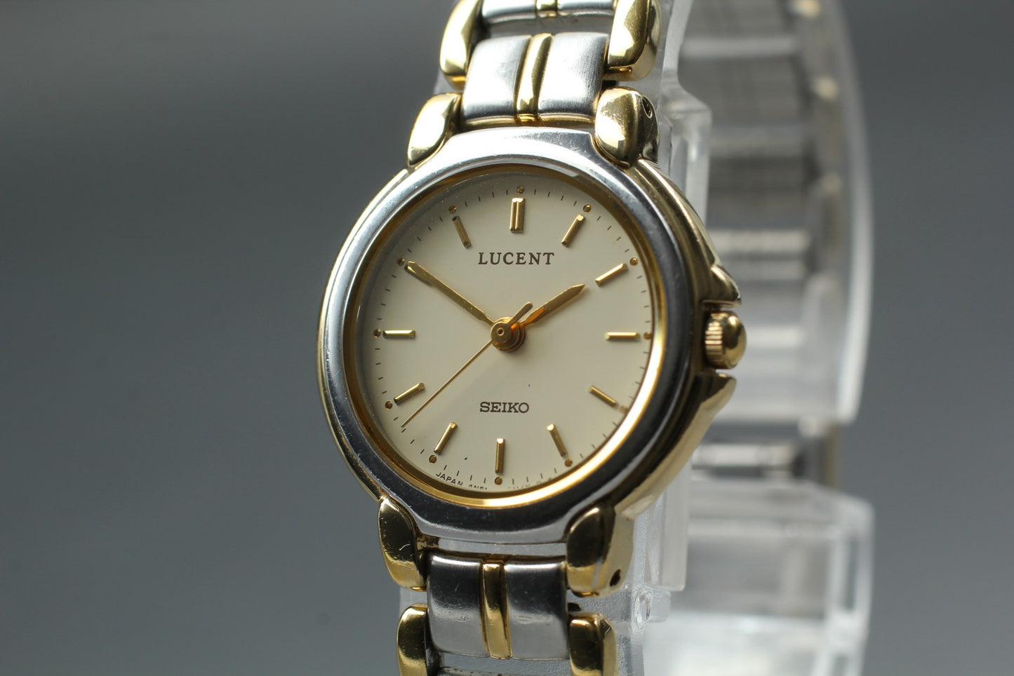 Vintage 1991 N MINT / New Batt SEIKO Lucent 4N21-0610 Quartz Women Watch JAPAN