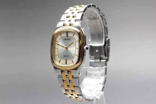 Vintage 1993 [Near MINT]Seiko Dolce 8J41-0AA0 two tone Quartz Men's Watch JAPAN