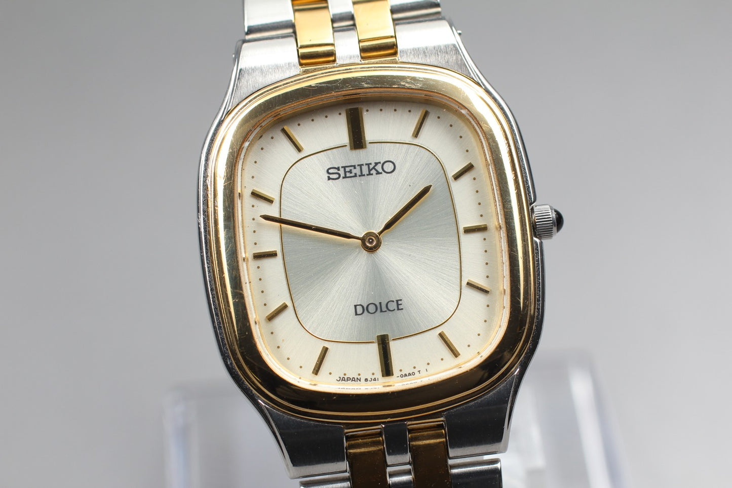 Vintage 1993 [Near MINT]Seiko Dolce 8J41-0AA0 two tone Quartz Men's Watch JAPAN