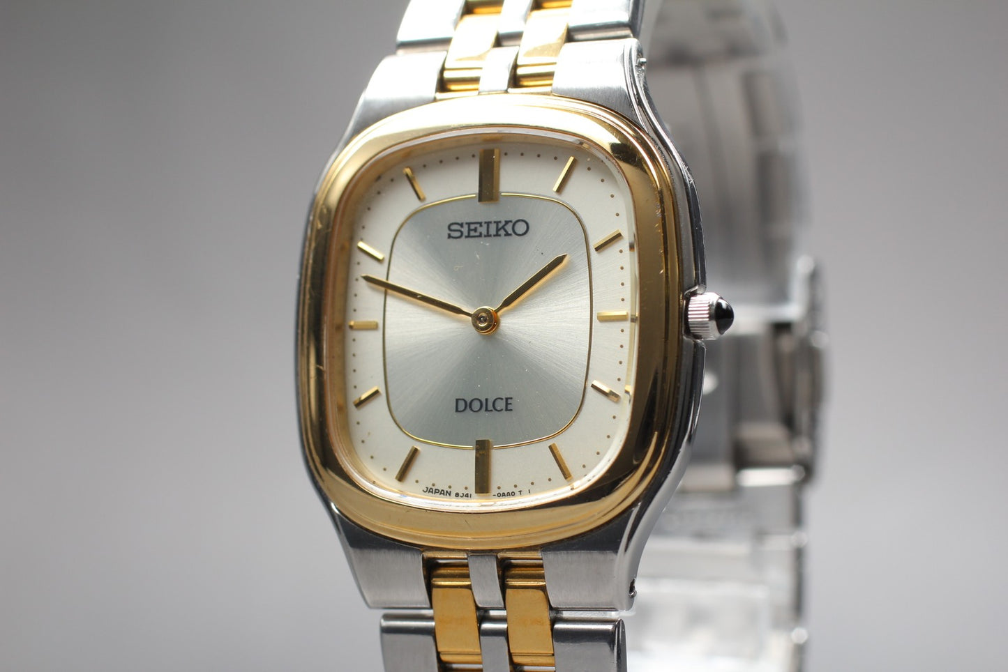 Vintage 1993 [Near MINT]Seiko Dolce 8J41-0AA0 two tone Quartz Men's Watch JAPAN