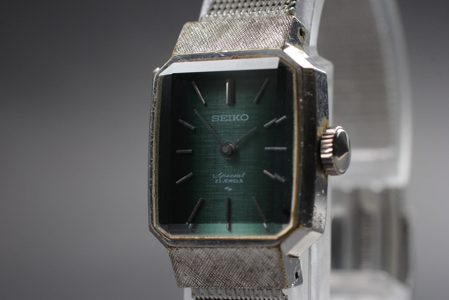 ヴィンテージ 1982 [Exc+5] SEIKO 1140-3140 グリーンブレスレット マニュアル付き レディース腕時計 日本製