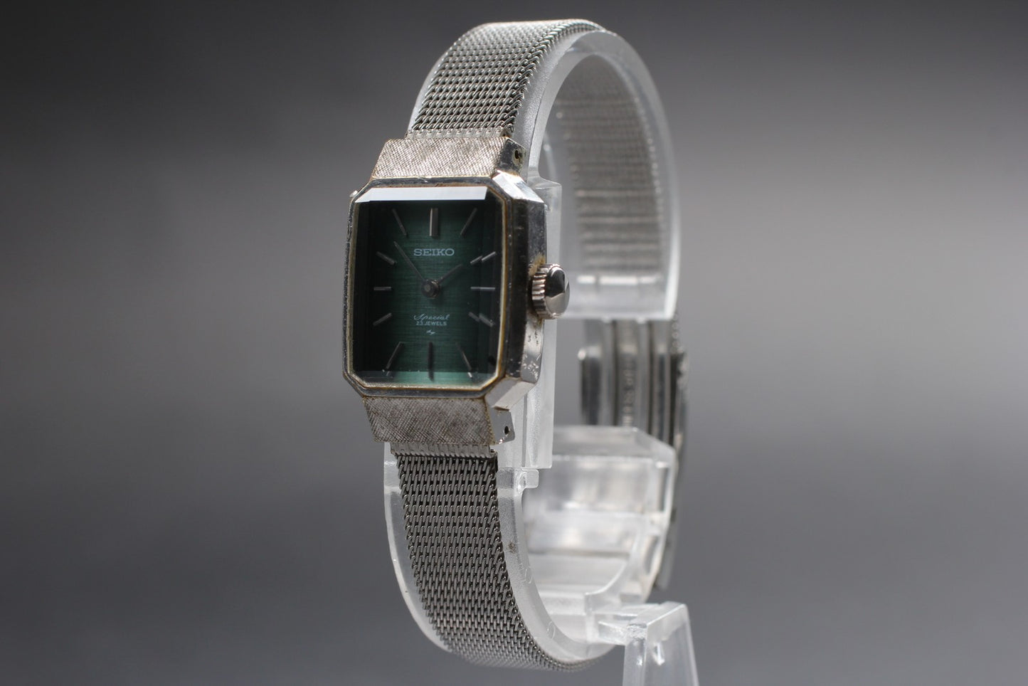 ヴィンテージ 1982 [Exc+5] SEIKO 1140-3140 グリーンブレスレット マニュアル付き レディース腕時計 日本製