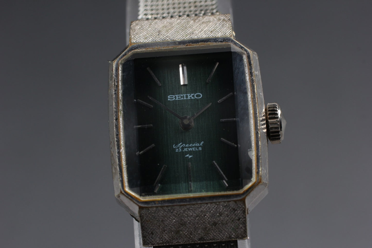 ヴィンテージ 1982 [Exc+5] SEIKO 1140-3140 グリーンブレスレット マニュアル付き レディース腕時計 日本製