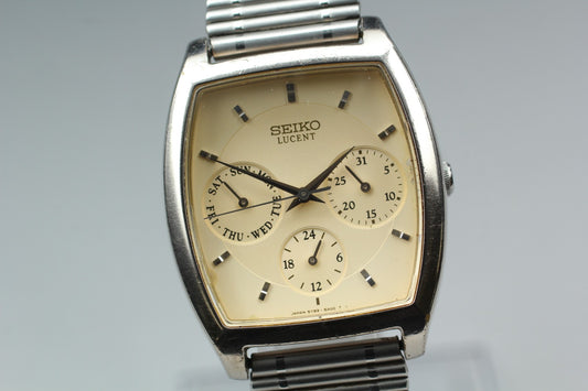 Vintage 1986 [N MINT / New Batt] SEIKO LUSENT 5Y89-5A10 Quartz Men's Watch JAPAN