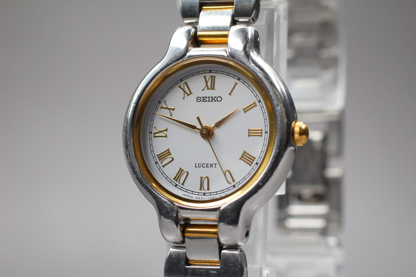 Vintage 1995  [N MINT / New Batt] seiko Lucent 4N21-0820 Qz Ladies Watch JAPAN