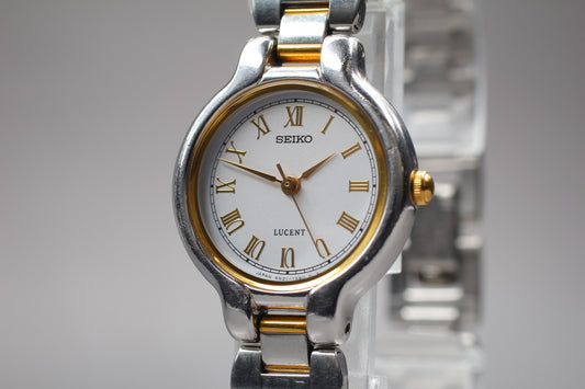 Vintage 1995  [N MINT / New Batt] seiko Lucent 4N21-0820 Qz Ladies Watch JAPAN