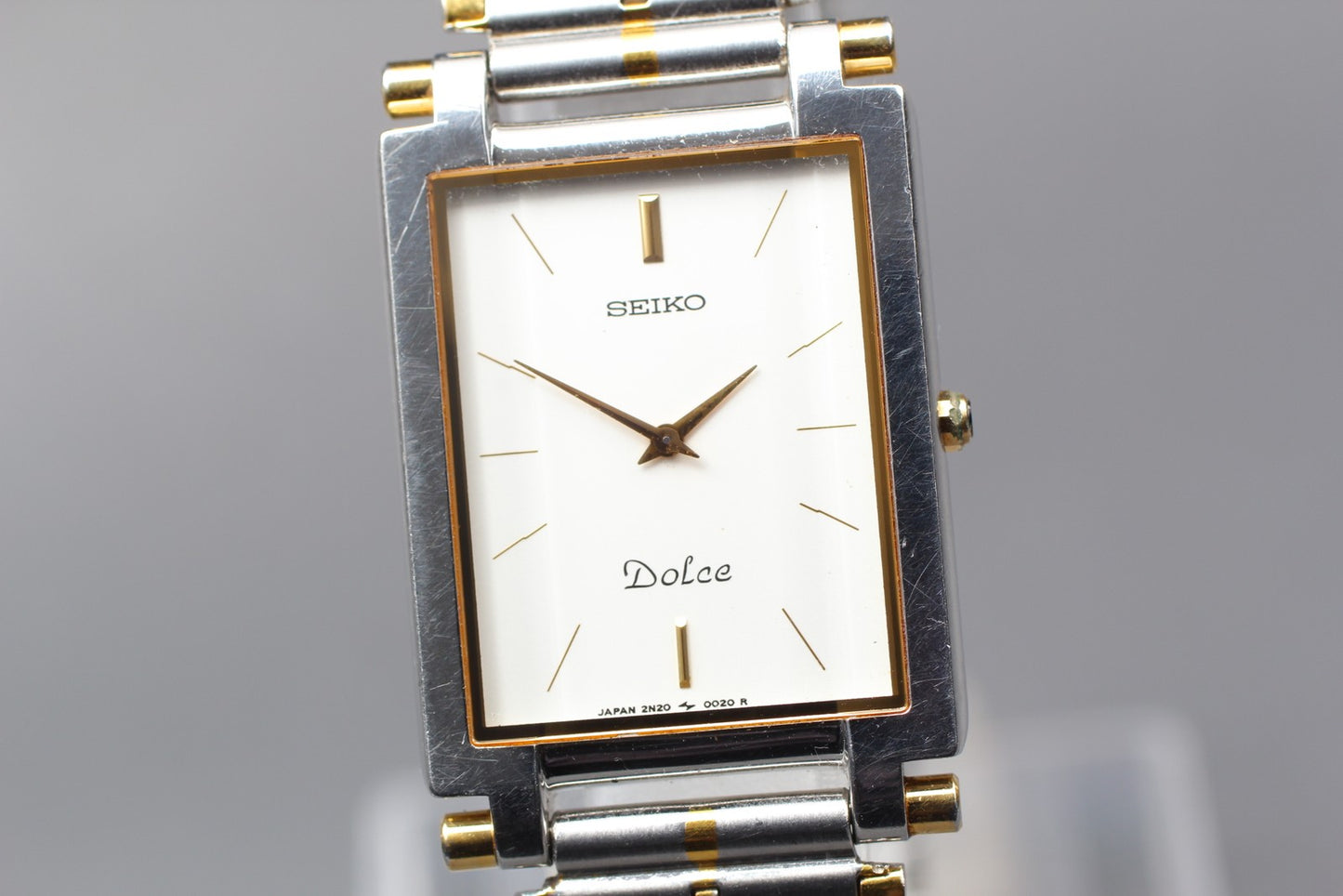 Vintage 1996 [Near MINT] Seiko Dolce 2N20-5010 Tank Quartz Men's Watch JAPAN